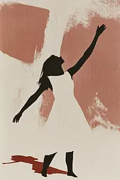 Midjourney generated image using SREF code Terra Silhouette: A silhouette of a woman with her arms outstretched in the air.