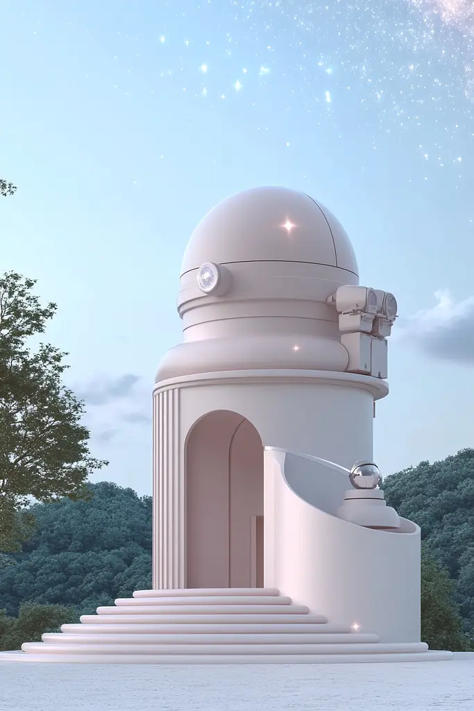 Midjourney generated image using SREF code Cremefloat: A large white building with a dome on top of it.