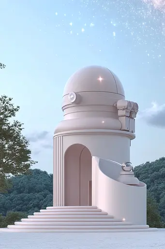 Midjourney generated image using SREF code Cremefloat: A large white building with a dome on top of it.