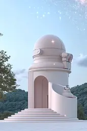 Midjourney generated image using SREF code Cremefloat: A large white building with a dome on top of it.