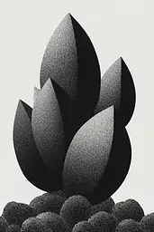 Midjourney generated image using SREF code Voidgrain: A black and white drawing of a lotus flower.