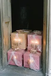 Midjourney generated image using SREF code Whisker Silks: A bunch of boxes that are sitting in a doorway.