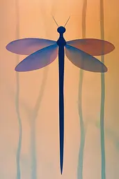 Midjourney generated image using SREF code ChromoSpectra: A blue dragonfly sitting on top of a tree branch.