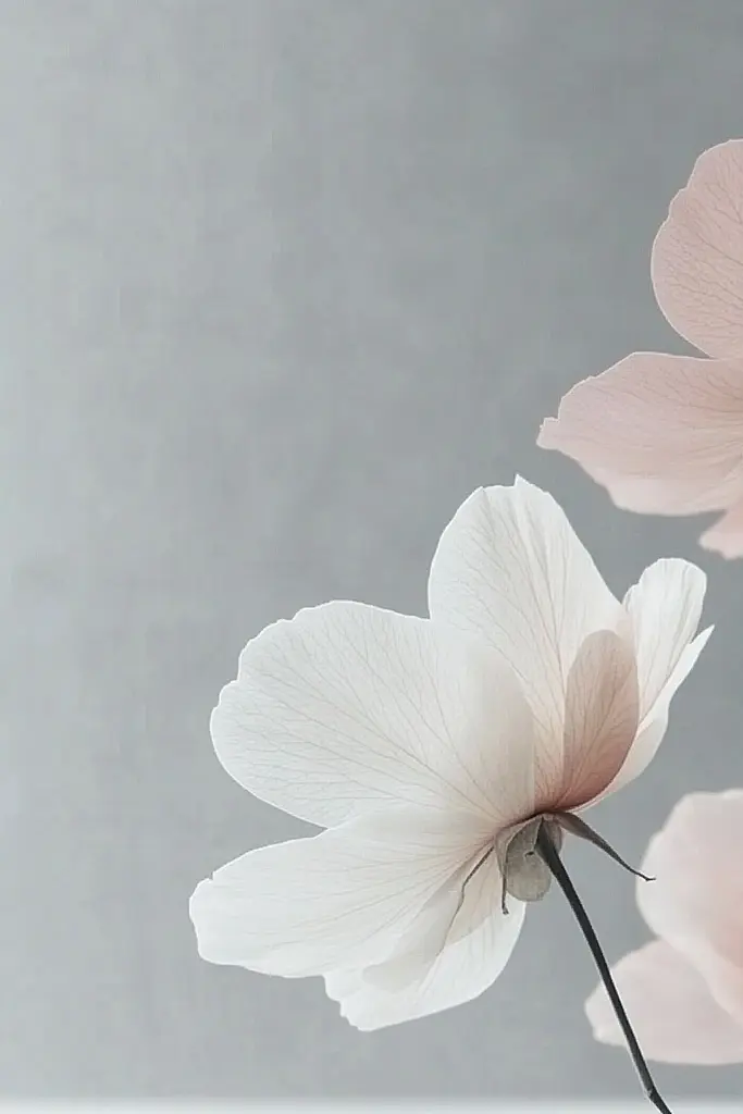 Midjourney generated image using SREF code Ethereal Essence: A close up of a white flower on a table.