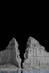 Midjourney generated image using SREF code Squelchloom: A black and white photo of a building that has been torn down.