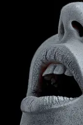 Midjourney generated image using SREF code Squelchloom: A close up of a woman's mouth with her tongue out.