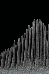 Midjourney generated image using SREF code Squelchloom: A black and white image of a mountain.