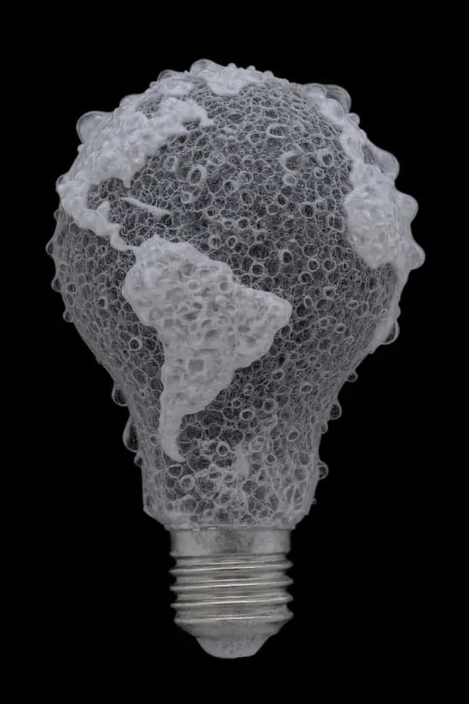 Midjourney generated image using SREF code Squelchloom: A light bulb with a globe inside of it.