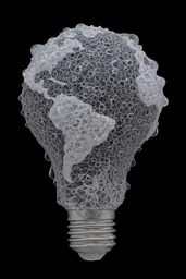Midjourney generated image using SREF code Squelchloom: A light bulb with a globe inside of it.