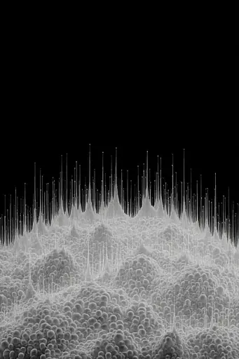 Midjourney generated image using SREF code Squelchloom: a black and white image of a bunch of bubbles