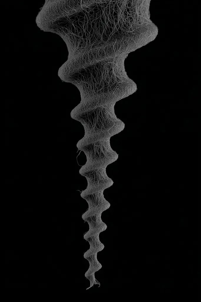 Midjourney generated image using SREF code Squelchloom: A black and white image of a corkscrew.