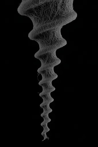 Midjourney generated image using SREF code Squelchloom: A black and white image of a corkscrew.
