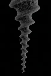 Midjourney generated image using SREF code Squelchloom: A black and white image of a corkscrew.