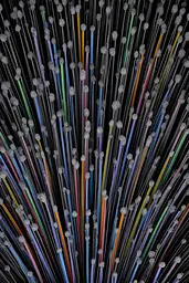 Midjourney generated image using SREF code Squelchloom: A bunch of wires that are connected to each other.