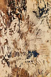 Midjourney generated image using SREF code Sepiawurp: A painting of a tree trunk with a pattern on it.