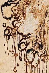 Midjourney generated image using SREF code Sepiawurp: A painting with black and brown paint on a white background.