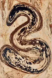 Midjourney generated image using SREF code Sepiawurp: A painting of a snake on a piece of wood.