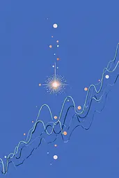 Midjourney generated image using SREF code Cerulean Quietude: A blue sky with a star in the middle of it.