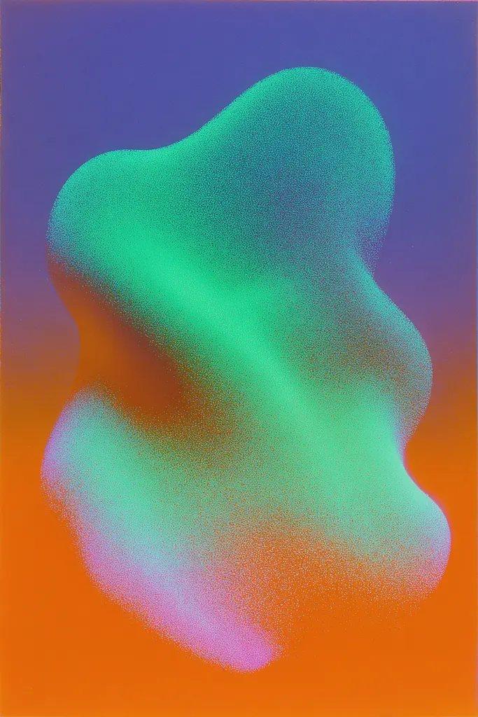 Midjourney generated image using SREF code Infrachrome: An abstract image of a green and orange background.