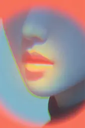 Midjourney generated image using SREF code Chromalume: A close up of a woman's face with a red and blue background.