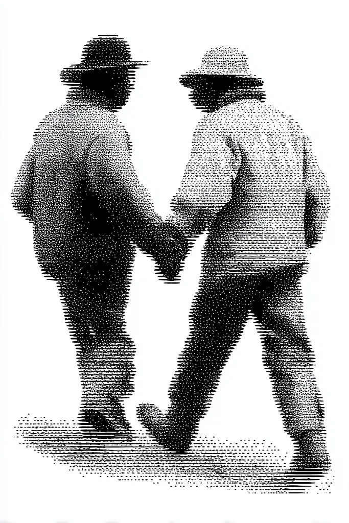 Midjourney generated image using SREF code Dotquake: A black and white image of two men shaking hands.