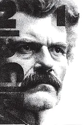 Midjourney generated image using SREF code Dotquake: A black and white photo of a man with a mustache.