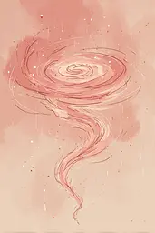 Midjourney generated image using SREF code Blushvine: A drawing of a spiral design on a pink background.