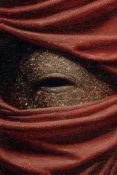 Midjourney generated image using SREF code Opaque Emberlock: A close up of a painting of a woman's eye.