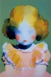 Midjourney generated image using SREF code Plurailteа: A painting of a little girl with yellow hair.