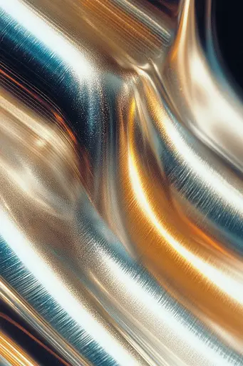 Midjourney generated image using SREF code Chrome Lilt: a close up of a metal surface with a black background