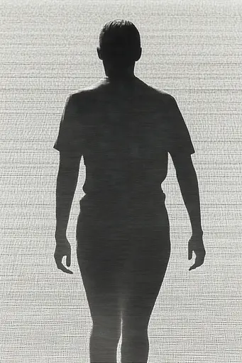 Midjourney generated image using SREF code Spectral Anatomy: A black and white photo of a woman walking.