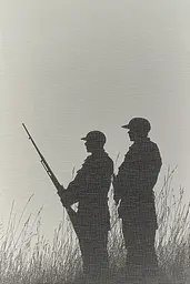 Midjourney generated image using SREF code Spectral Anatomy: A couple of men standing next to each other in a field.